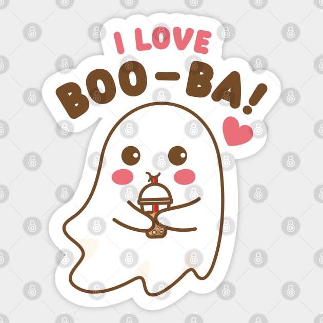 Boo-ba Ghost (on light colors) Sticker by Messy Nessie